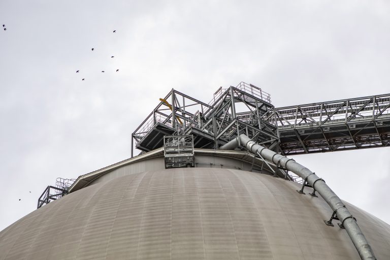 Biomass wood pellet storage dome, Drax Power Station