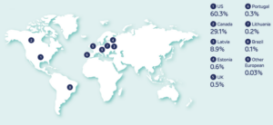 Regions where we source our feedstock US Canada Latvia Estonia UK Portugal Lithuania Brazil Other European 