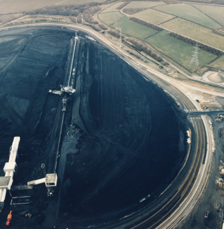 Aerial view of coal field