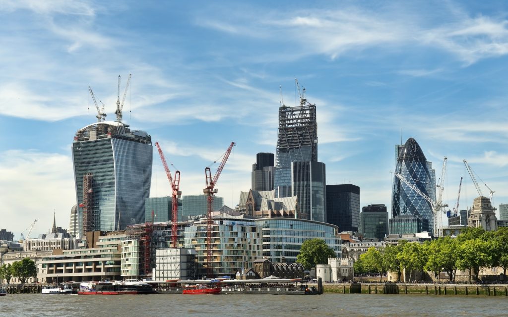 London Skyline with cranes