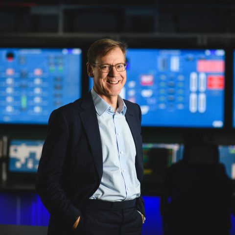 Drax Group CEO Will Gardiner in the control room at Drax Power Station