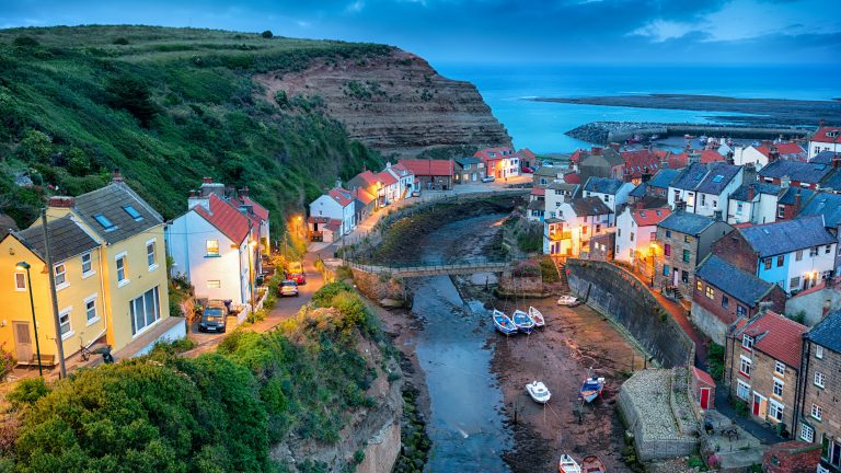 Fishing village of Staithes near Scarborough on the north Yorkshire coast