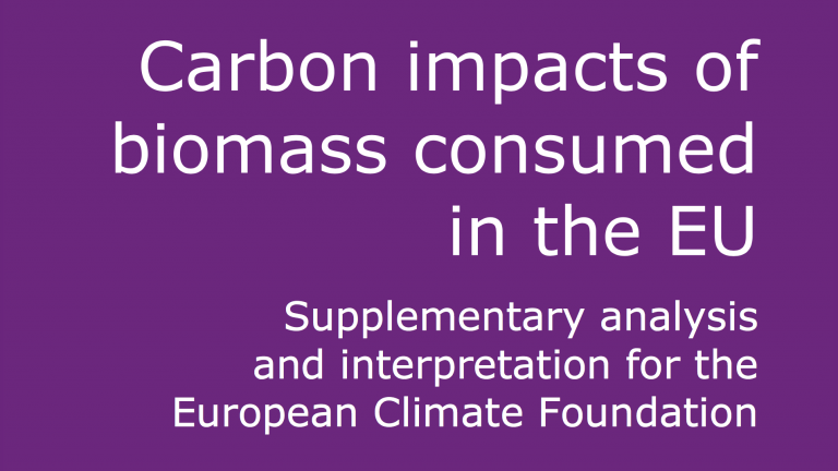 Forest Research - Carbon impacts of biomass consumed in the EU