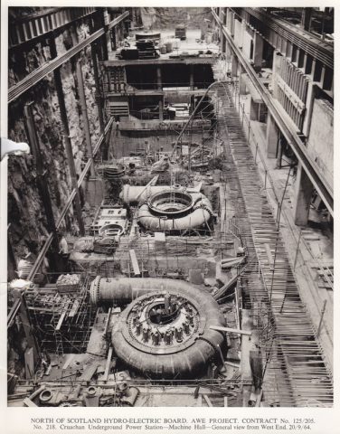 Cruachan machine hall construction, 1964