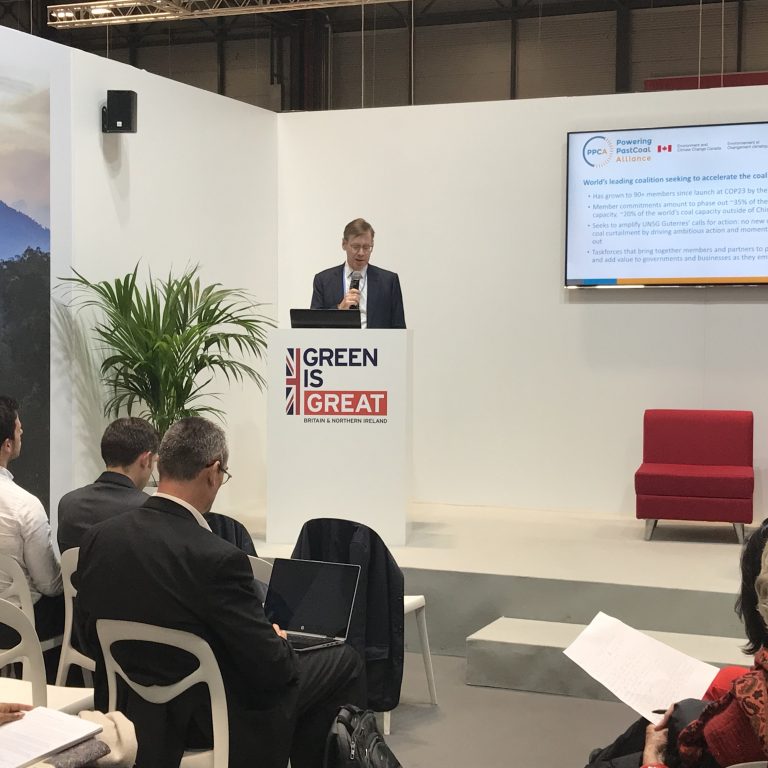 Will Gardiner at Powering Past Coal Alliance event in the UK Pavilion at COP25 in Madrid
