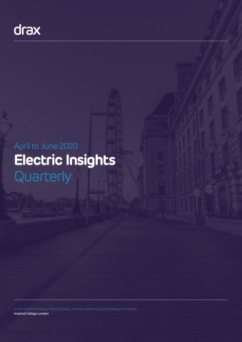 Front cover of Drax Electric Insights Q2 2020 report