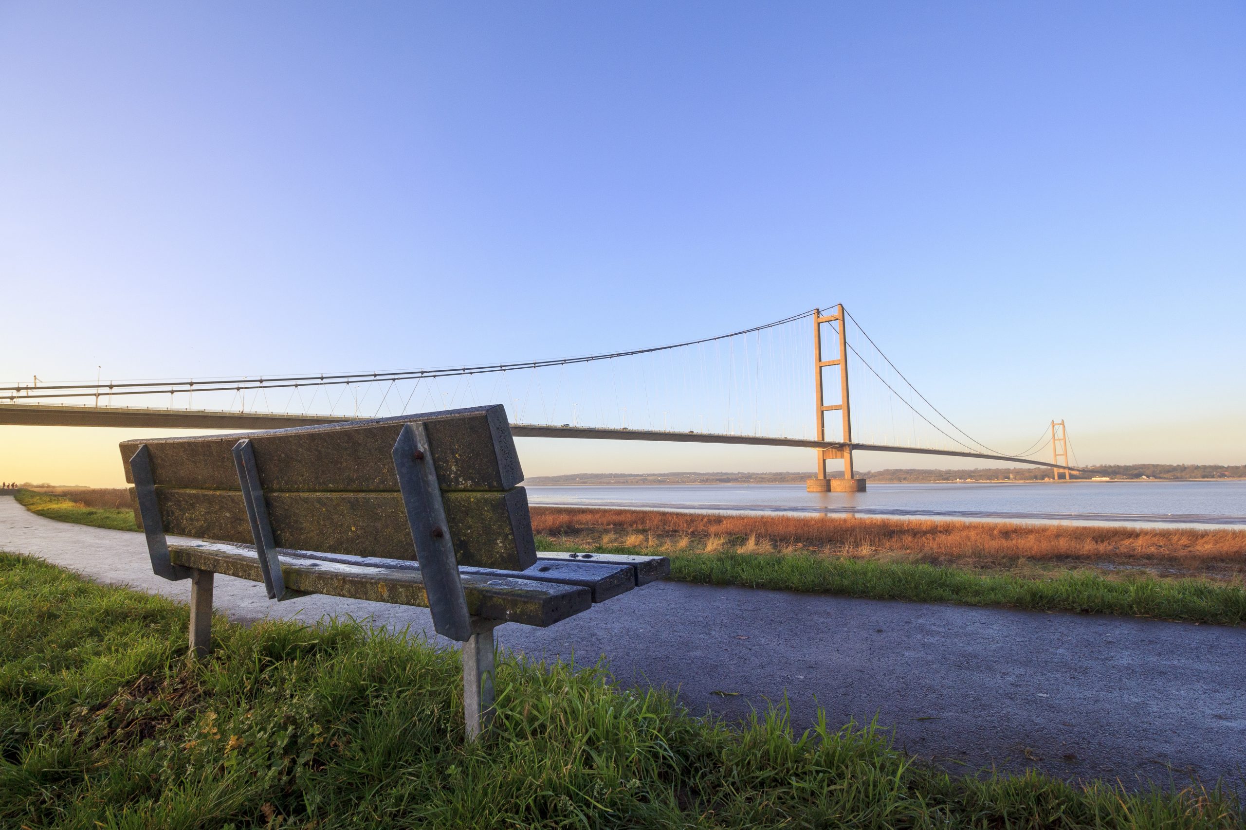 Bench with view of the Humber Bridge