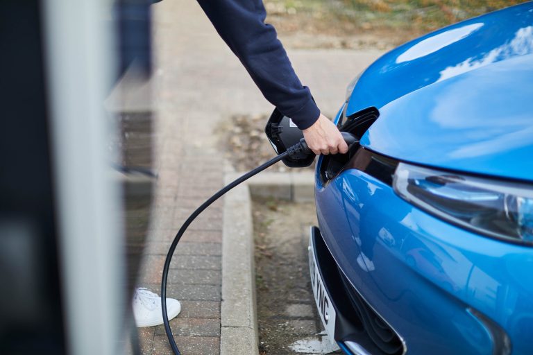 Drax employee charging an electric car at Haven Power in Ipswich