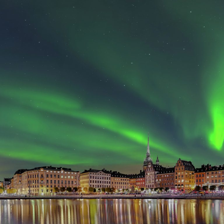 Stockholm Gamla Stan Nacht Nordlicht
