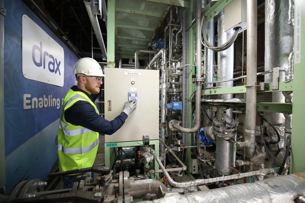 MHI BECCS pilot plant within CCUS Incubation Area, Drax Power Station, North Yorkshire