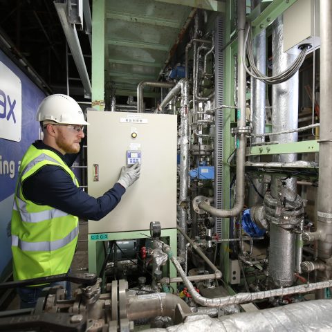 MHI BECCS pilot plant within CCUS Incubation Area, Drax Power Station, North Yorkshire
