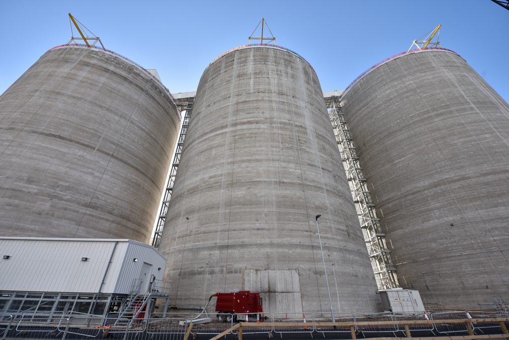 Biomass silos at the Port of Liverpool