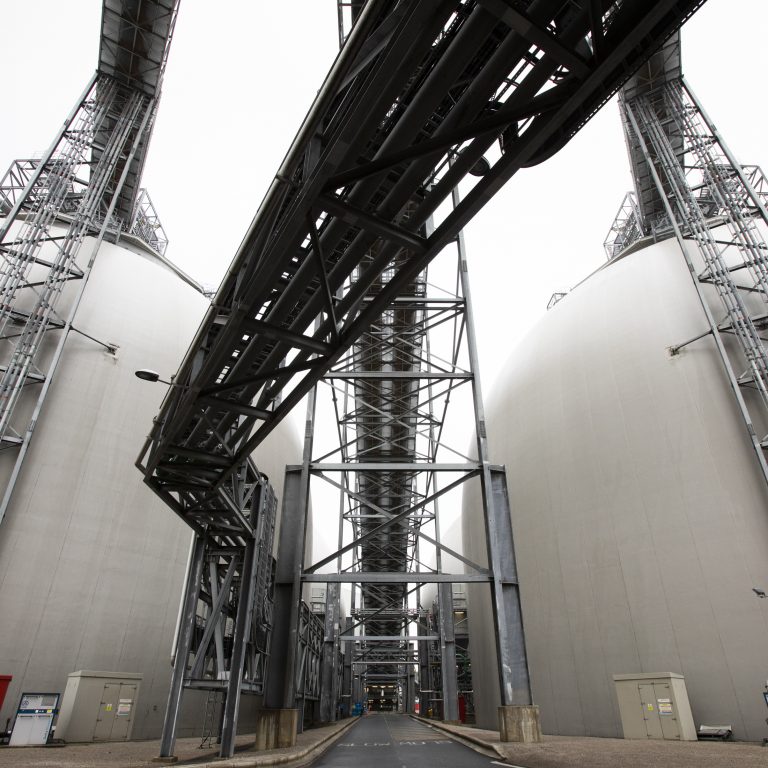 Biomass storage domes, Drax Power Station, July 2019