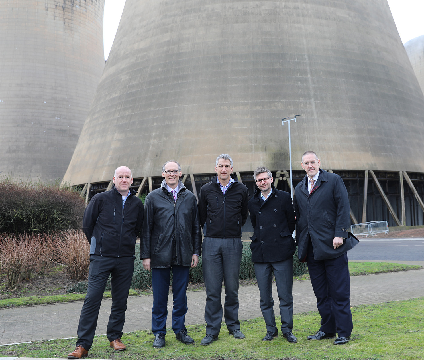 Steve Drayton (Director of Innovation, Drax), Dr Neville Hargreaves (VP Waste to Fuels, Velocys), Brian Greensmith (Drax), Richard Gwilliam (Drax), Martin Hopkins (Velocys)