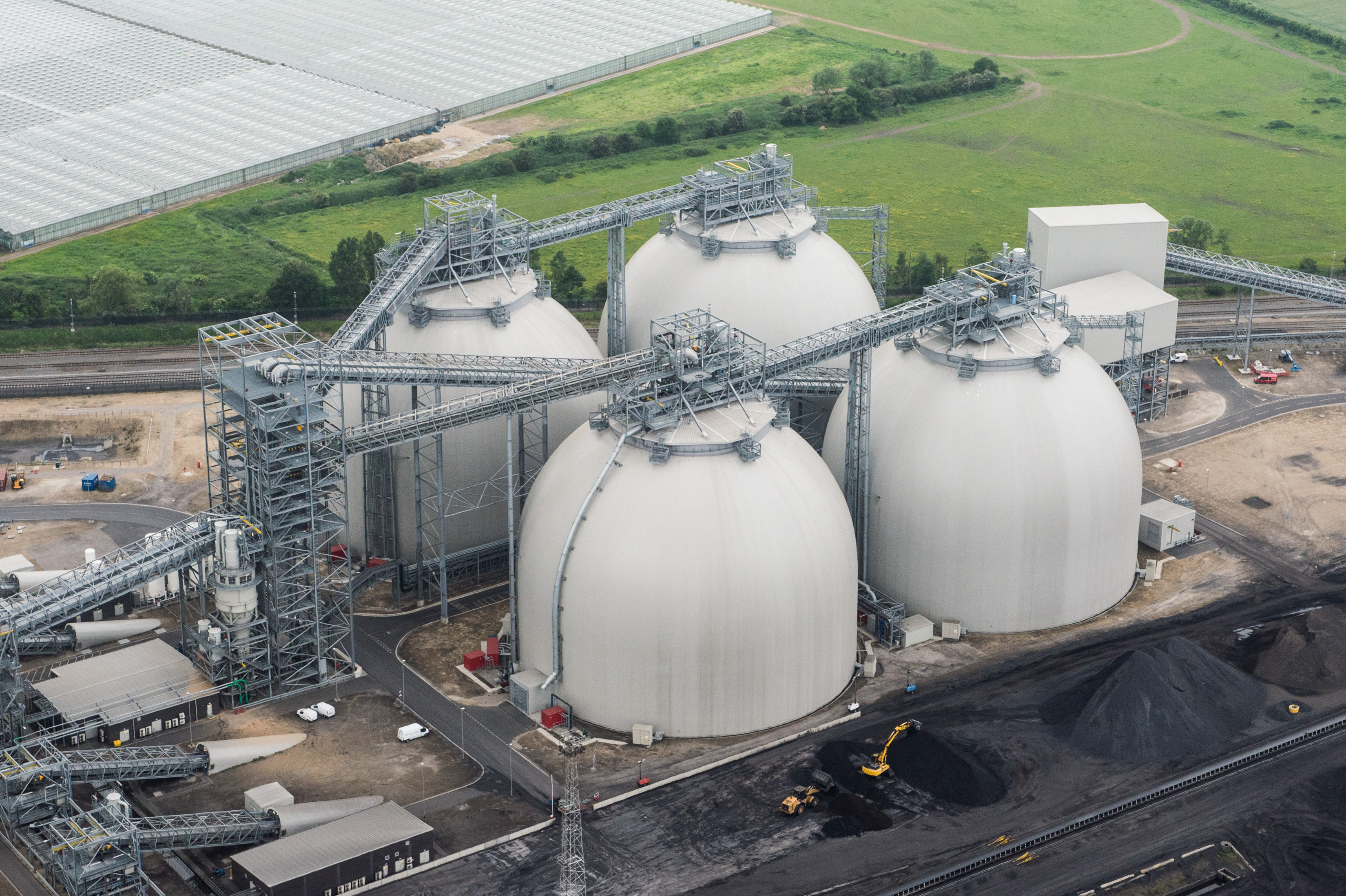 Drax biomass storage domes