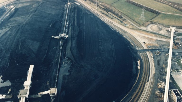 Aerial view of coal field