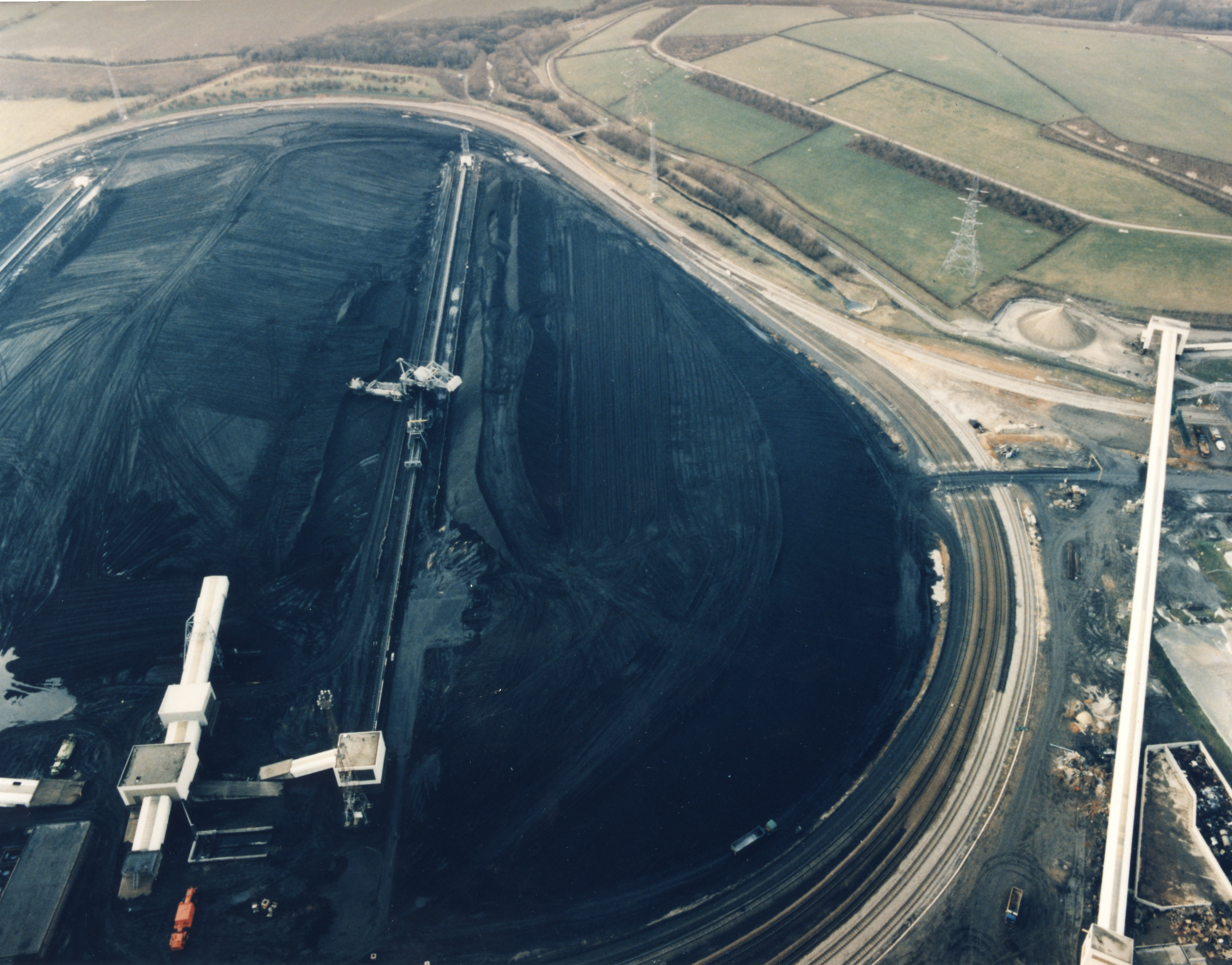 Aerial view of coal field