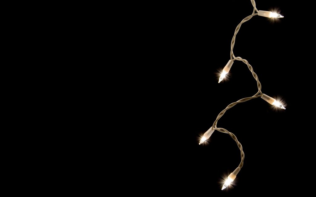 A single strand of Icicle Christmas Lights.