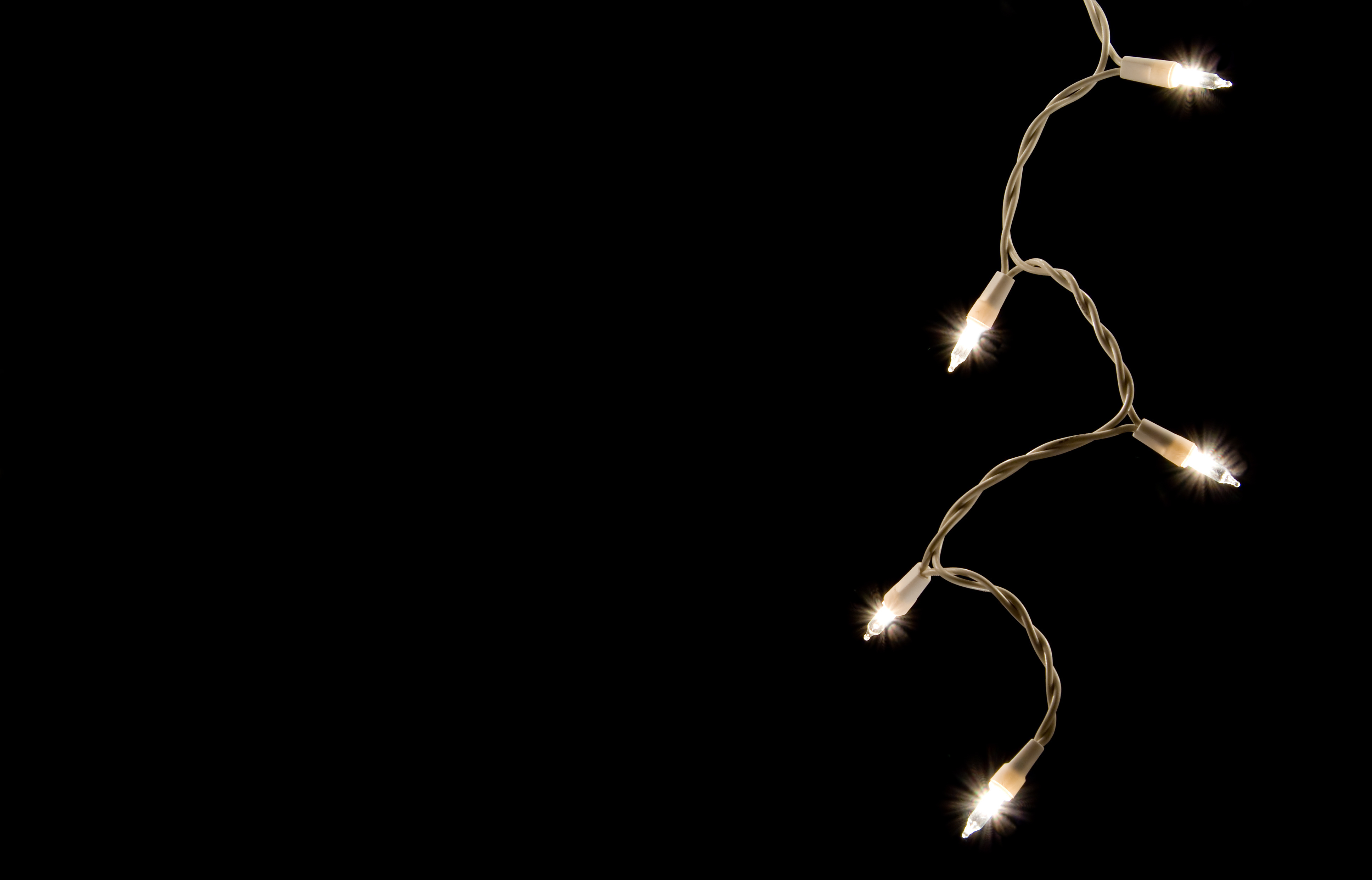 A single strand of Icicle Christmas Lights.