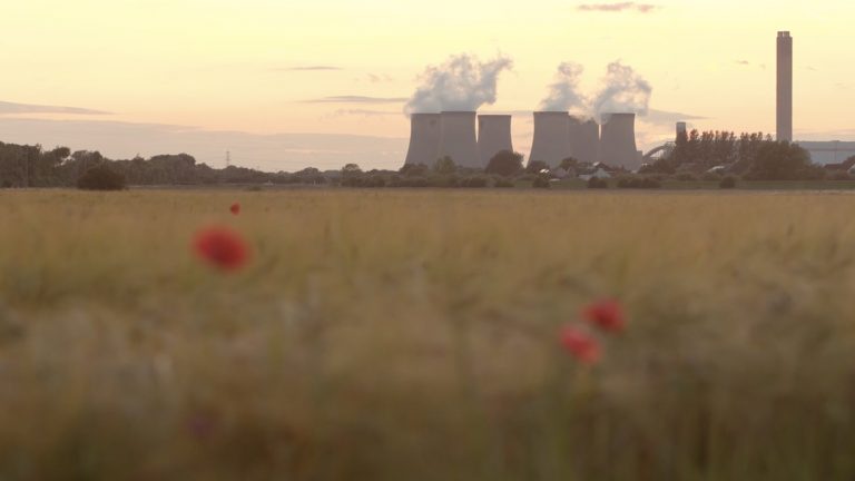 Sunset view of Drax Power Station