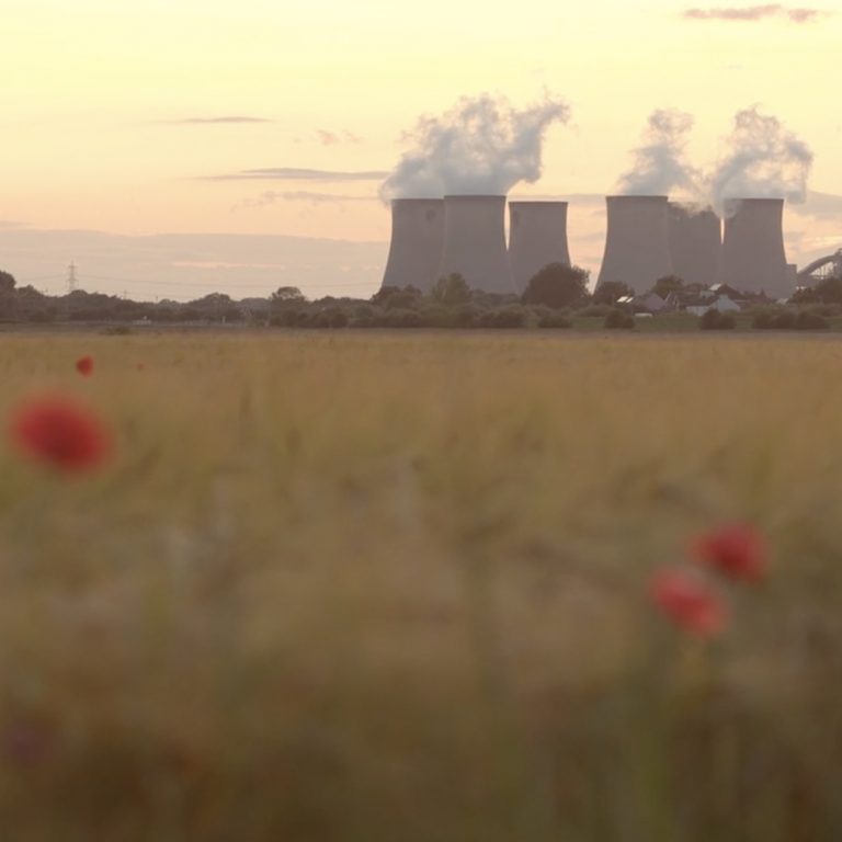 Sunset view of Drax Power Station