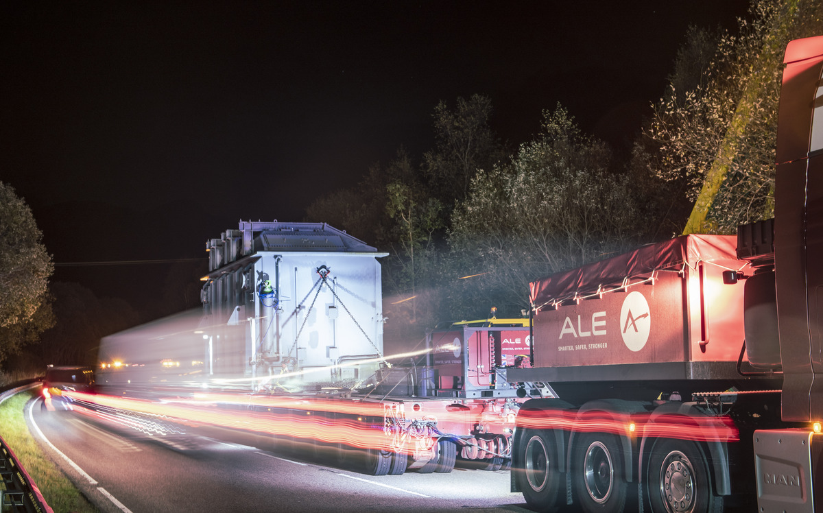 A transformer being moved from Longannet to Cruachan Power Station in 2019.