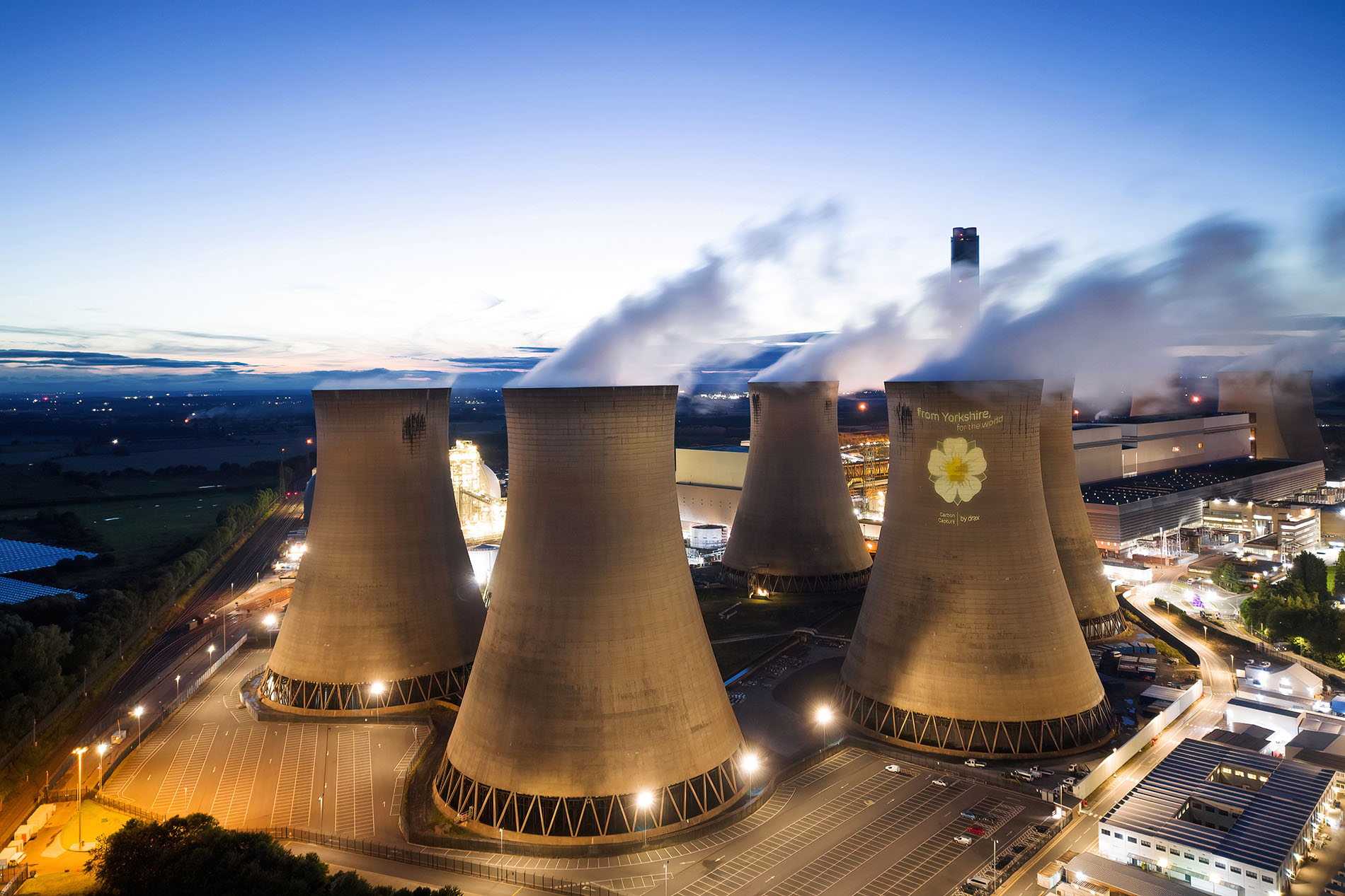 Drax Power Station shines a white rose across Yorkshire - Drax Global
