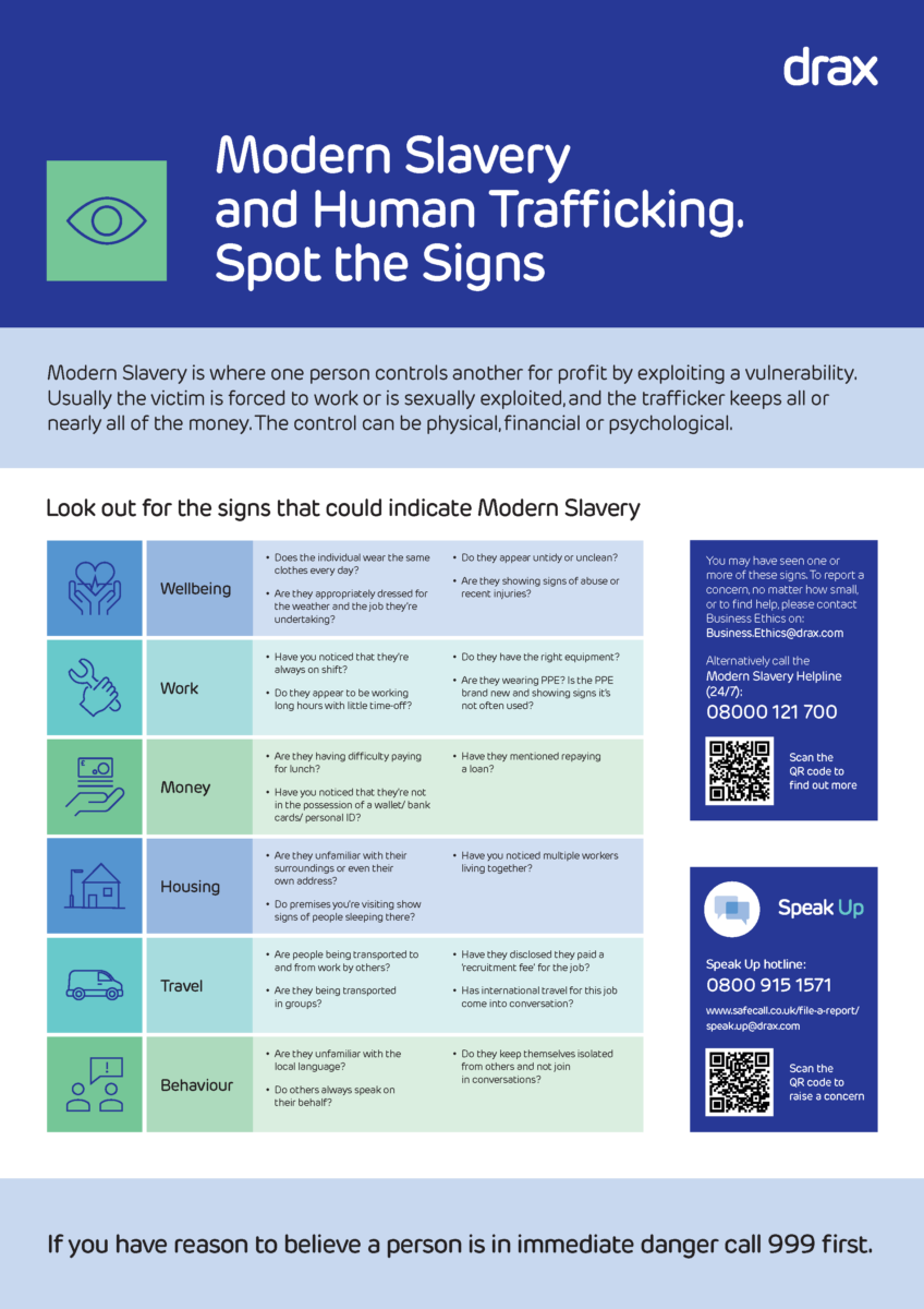 Spot the Signs of Modern Slavery and Human Trafficking - Drax Global